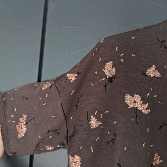 Grey Floral T-shirt | Zara - Picture 5 of 7